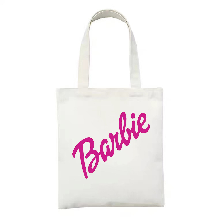 Barbie impreso bolsa de lona bolsa de hombro plegable bolsa estudiante bolso de moda bolso de compras transfronterizo comercio exterior