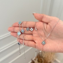 ��Ҷ��S925������Ҷ����Ȼ���ұ�ĸԲ�����ŮС������ins��װ