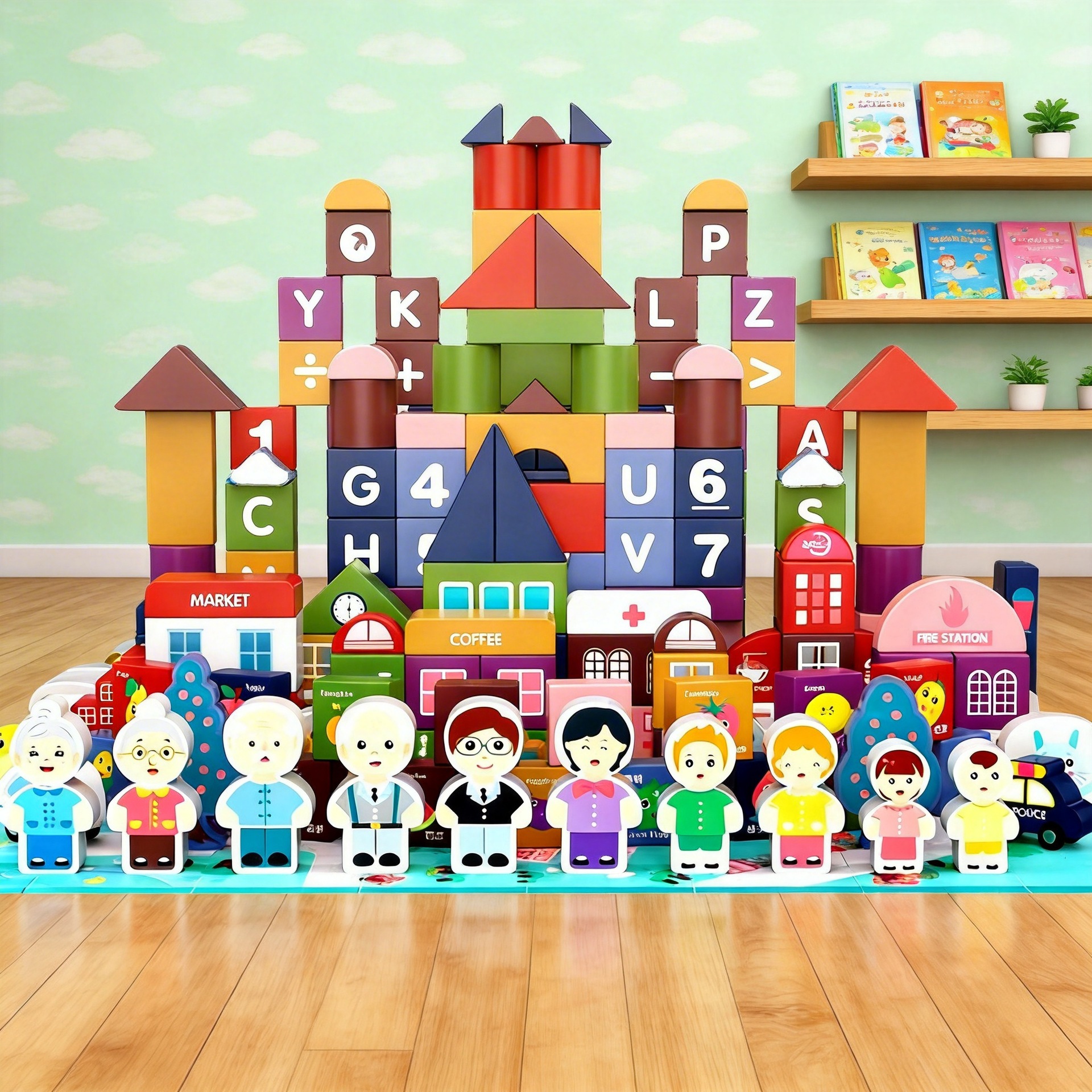 Bloques de construcción para niños de madera ensamblados juguetes para bebés 1 inteligencia-beneficiando a 2 años de edad 3 partículas grandes 6 niños y niñas movimiento cerebral educación temprana