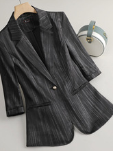 名媛风时尚职业小西装条纹西装外套女春夏20电商网店代理一件代发