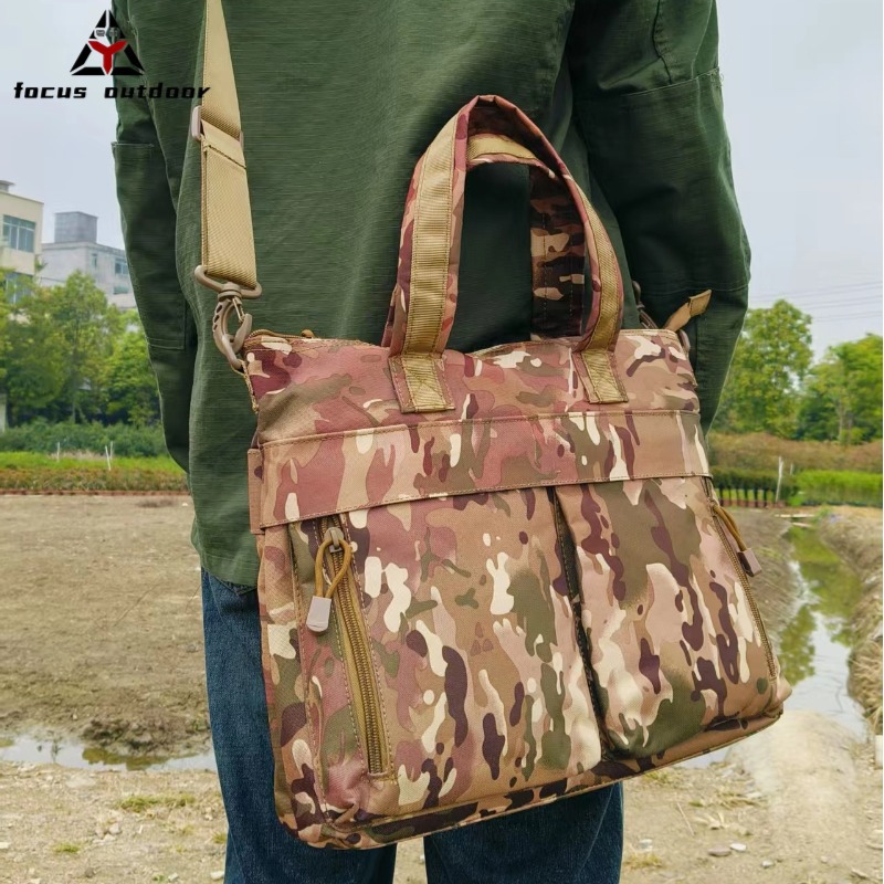 Nuevos productos multifuncionales al aire libre bolsa de camuflaje de computadora bolsa táctica resistente al desgaste a prueba de agua maletín de fanáticos militares personalizado