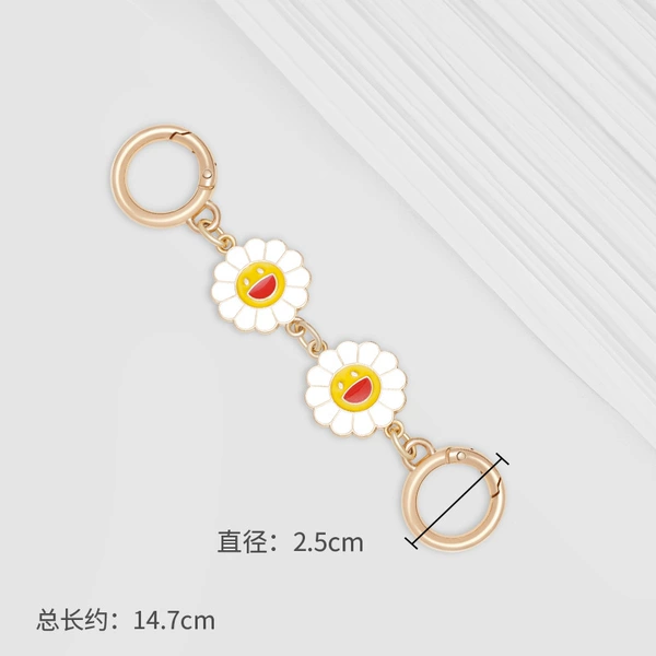 White sun buckle extension chain straight golden color