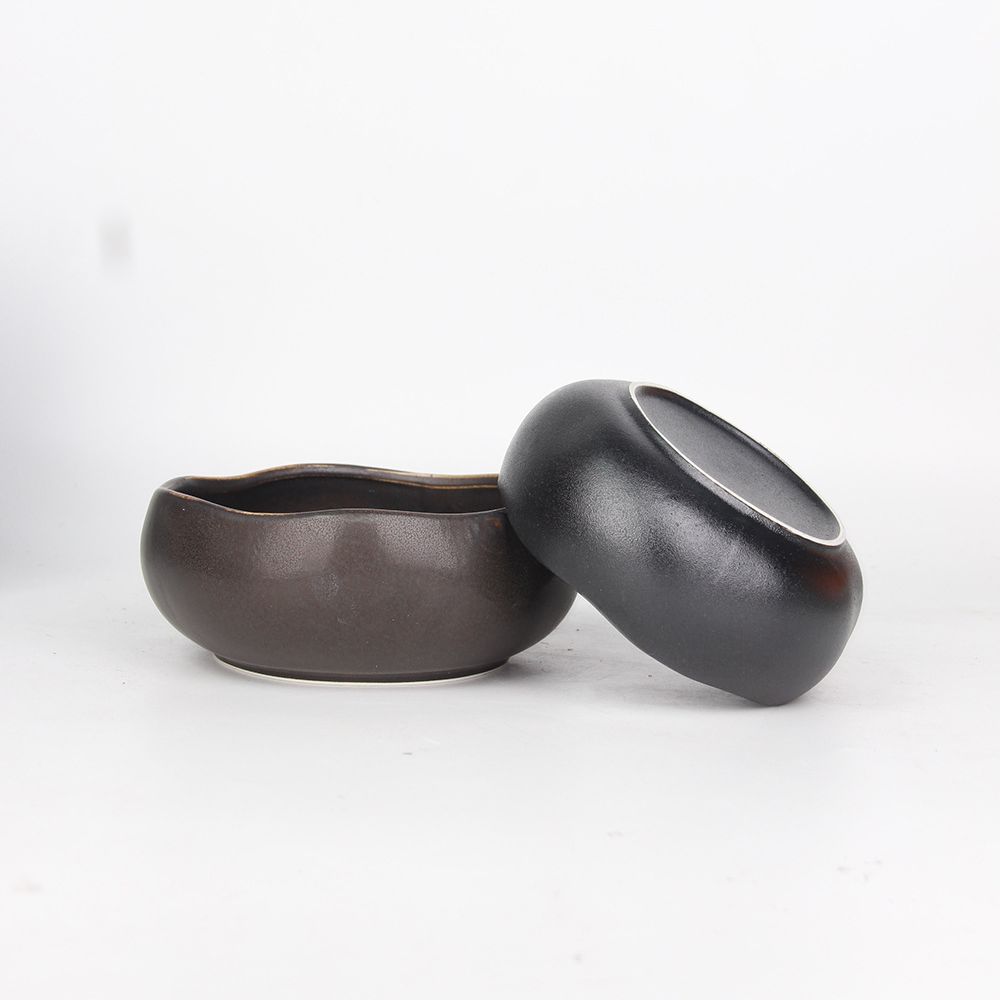 Creativo esmerilado de cerámica borde de la onda tazón Casa de Campo hogar tazón de sopa tazón de arroz tazón de verduras tazón al vapor tazón de fideos tazón de ensalada de frutas