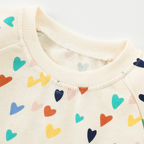 malwee girls sweatshirt autumn new printed round neck European and American children's bottoming shirt loose skirt