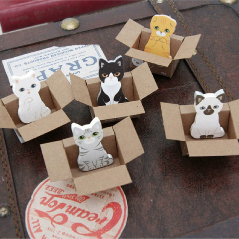 Мультяшная маленькая коробочка, заметка, корейский стиль, кот