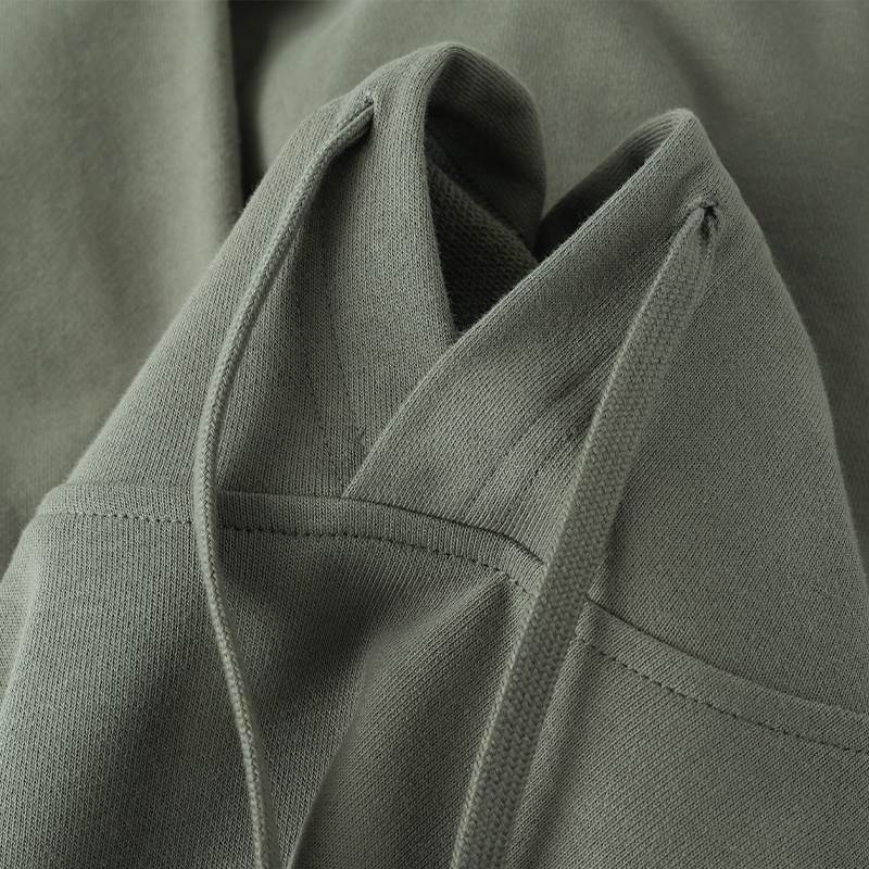 Rare Gray Green! No Clash! 330g Heavy Cotton Hooded Sweatshirt for Men, Loose Casual Top for Women