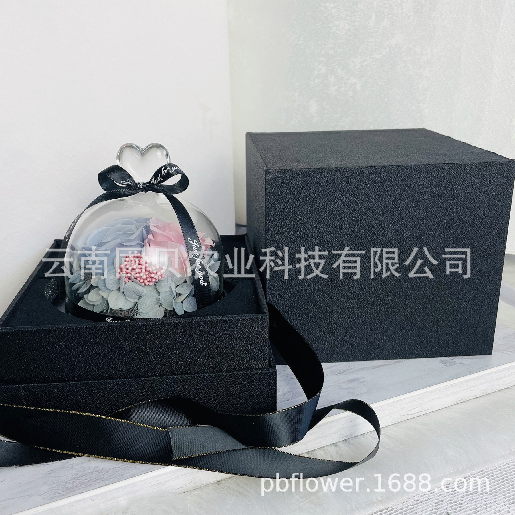 Flor melocotón corazón Eternal Rose Navidad Tanabata Día de San Valentín regalo eterna flor cubierta de vidrio en stock al por mayor