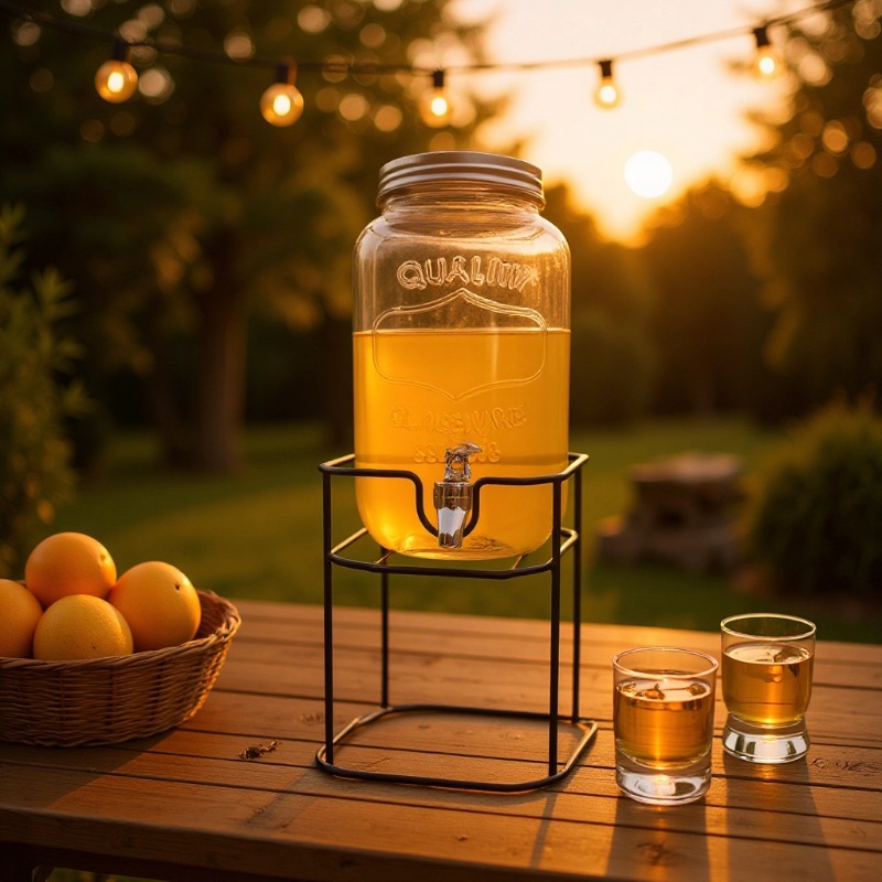 玻璃果汁鼎果汁罐 大容量饮料桶梅森罐酿酒瓶酵素桶网红可乐酒炮