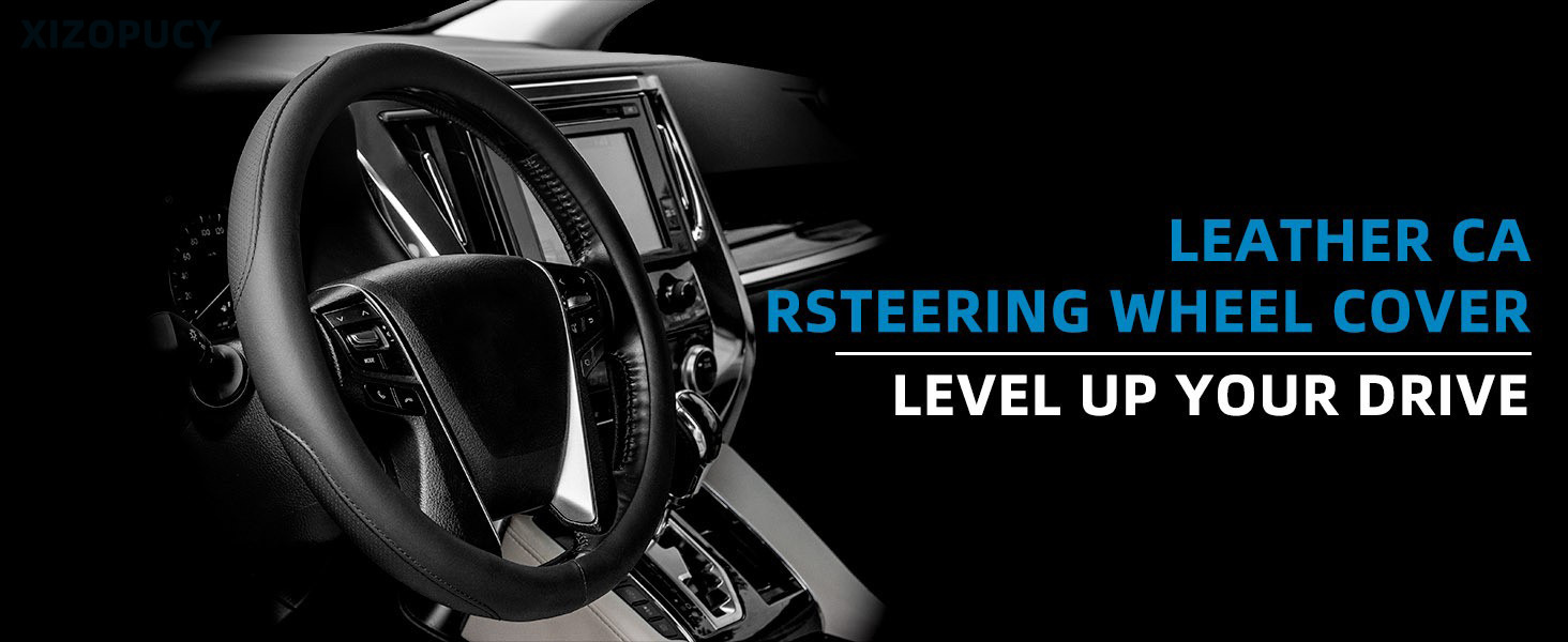 Microfiber steering wheel cover 14.5-15 inch non-slip breathable odorless universal car steering wheel protection