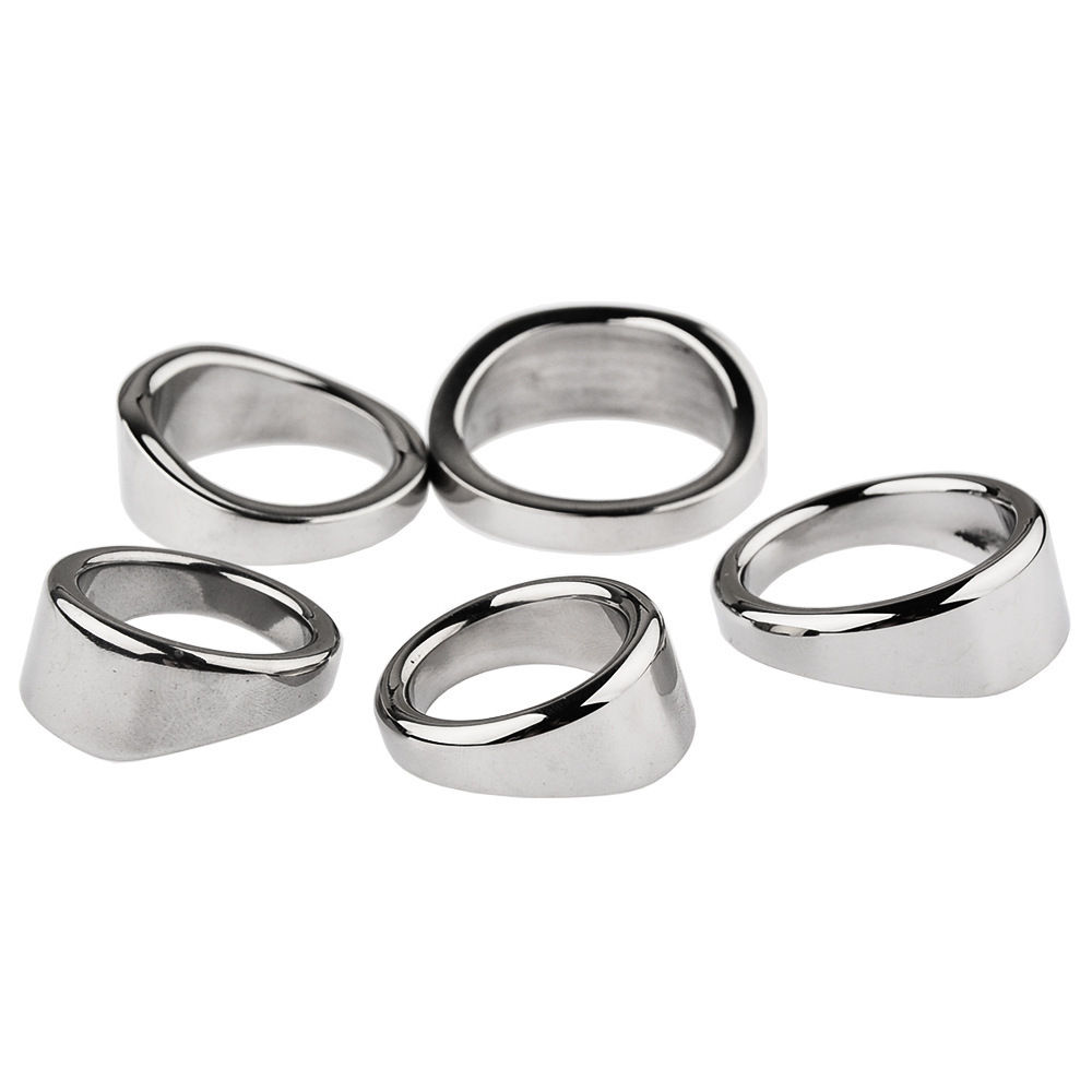 Crown Groove Metal Foreskin Retention Ring, 30mm Slanted-Edge Design, Manual Adult Penis Ring — detail image 1