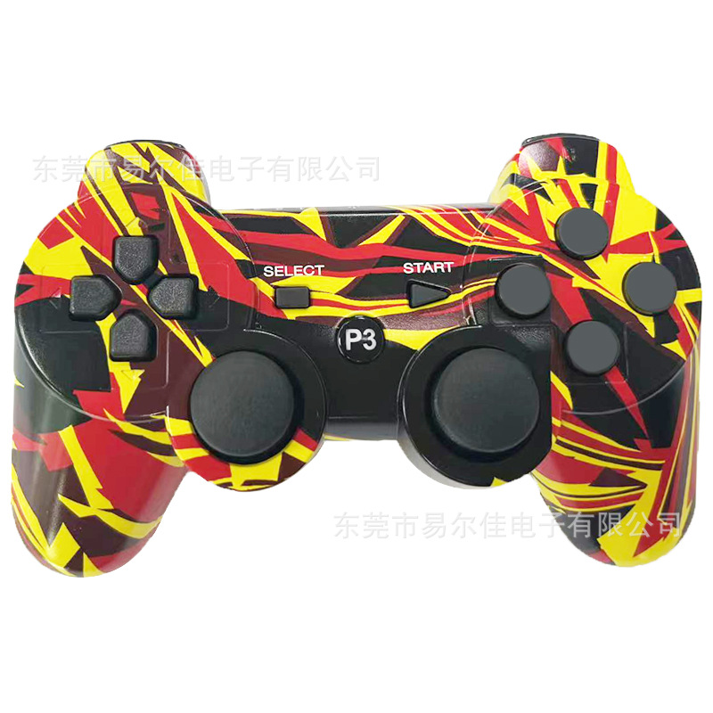 Mando de juego PS3 multicolor con botón universal de copo de nieve de doble vibración Bluetooth inalámbrico con mango P3 transfronterizo de fábrica