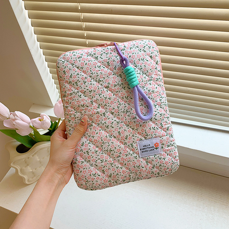 Fresh flower new laptop bag women's 11 inch 13 inch 15 inch inner bag high color value ipad storage bag