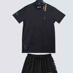 夏のアイスシルク速乾性スポーツ半袖ショーツスーツルーズ弾性通気性カジュアルランニングフィットネスウェアスポーツウェア