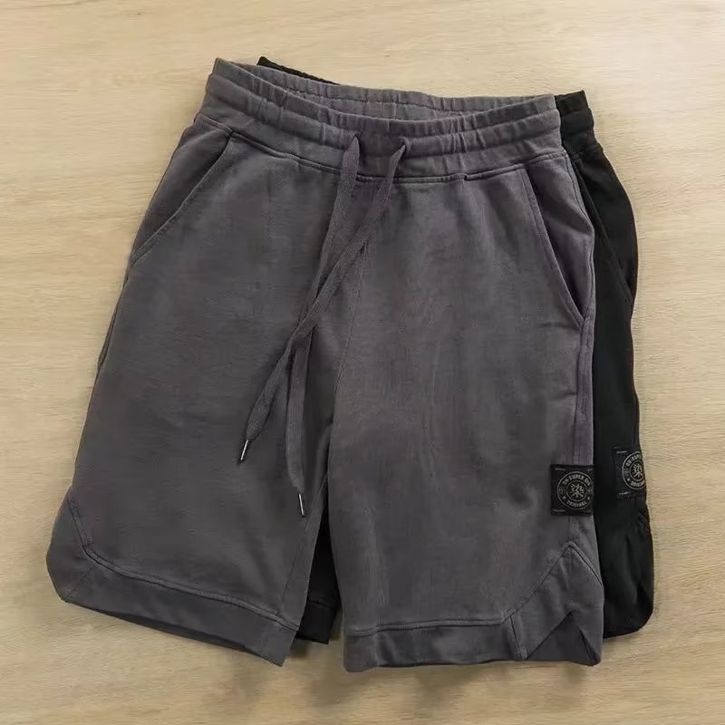 Distressed Half Shorts Men's 2023 Summer Shorts Men's Retro Solid Color Half Pants Outdoor Basketball Pants Trendy