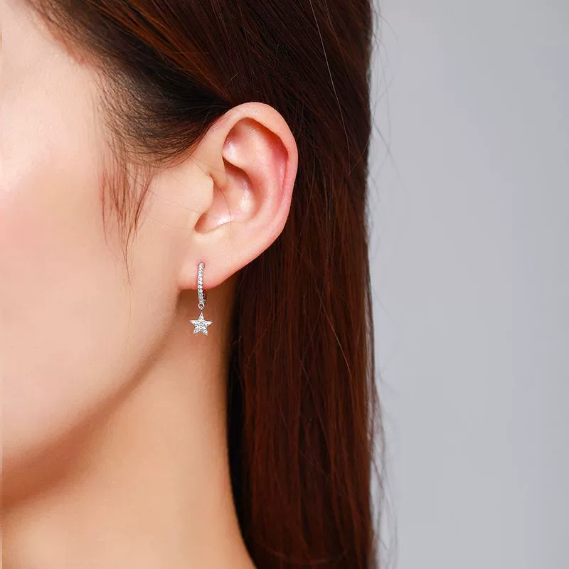 Earrings, brand zirconium, silver 925 sample, internet celebrity, micro incrustation