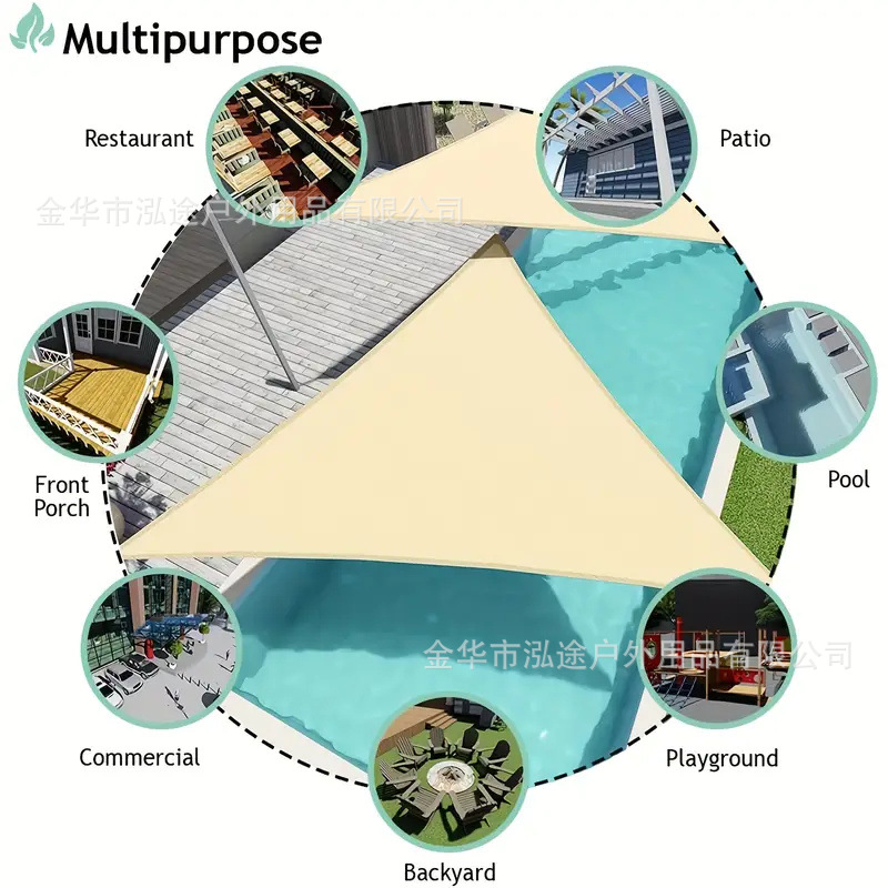 Cross-border Hot-selling Outdoor Triangle Sunshade Sail Waterproof Sunshade Sail UV-proof Four Corner Sunshade Canopy Awning