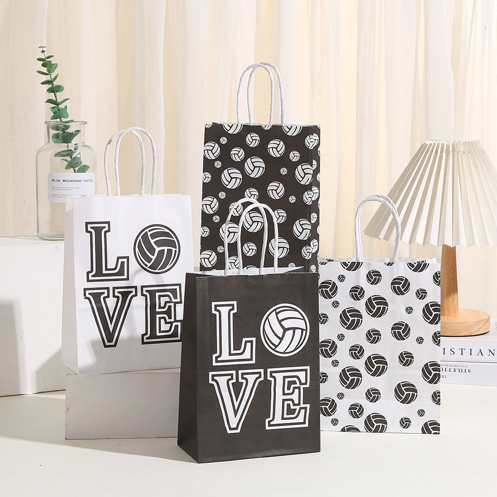 派对礼物袋生日派对包装袋排球糖果礼品袋 牛皮纸纸袋手提礼品袋