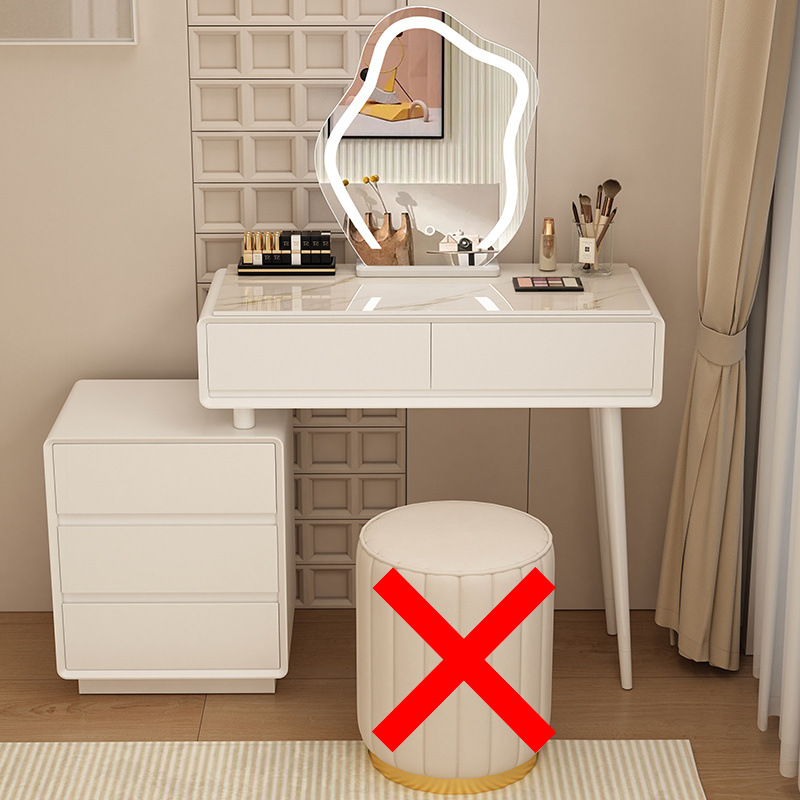 Madera maciza tablero de roca mesa de tocador de estilo de viento silencioso mesa de maquillaje de estilo de viento crema gabinete de almacenamiento mesas de cabecera de cama pequeñas mesas de maquillaje en una