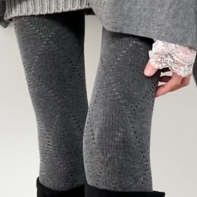 Miu Gray Diamond-Shaped Hollow-Out Leggings for Spring and Autumn, High-Elastic, Non-Slip Tights, Solid Color Autumn and Winter Pantyhose Miu Gray Diamond-Shaped Hollow-Out Leggings for Spring and Autumn, High-Elastic, Non-Slip Tights, Solid Color Autumn and Winter Pantyhose