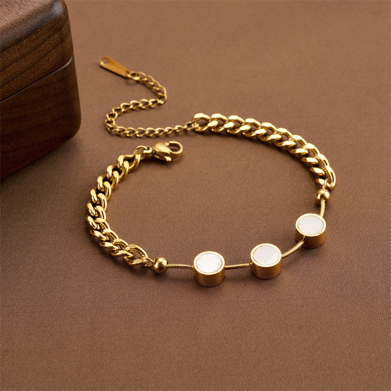 Joyas transfronterizas europeas y americanas Pulsera de acero de titanio de todo fósforo Versión coreana del temperamento bohemio Pulsera de acero de titanio que no se desvanece Joyería femenina