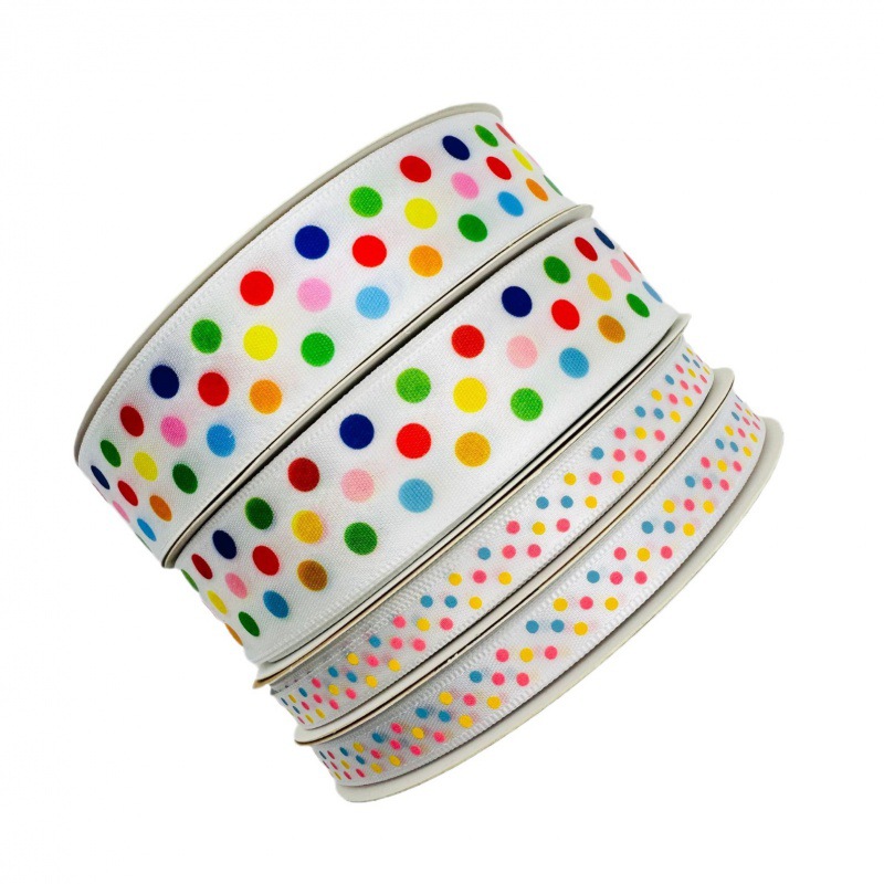 Hot color punto de impresión digital embalaje de cinta de color punto de color regalos de decoración de vacaciones accesorios de ropa onda punto cinta