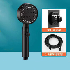 穴なし黒五段シャワー部品浴室手持ちシャワーヘッドシャワー管セット