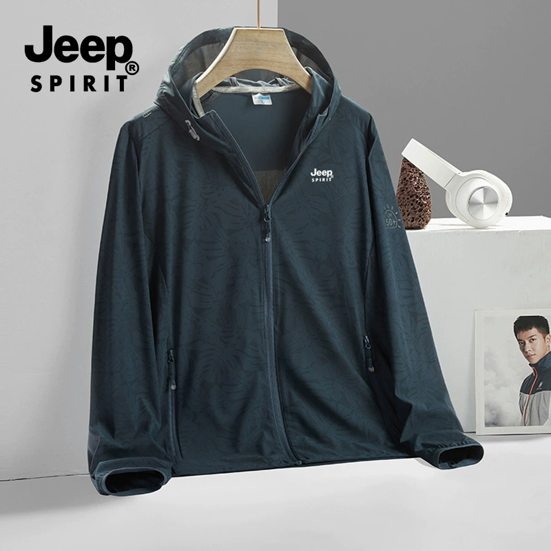 JEEP SPIRIT Лето тонкий длинный рукав, шелковый ветровка, быстросохнущая защита от солнца, куртка мужская и женская