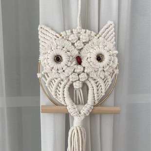 Cross-border owl pendant lace wall hanging tapestry art hand-woven bohemian ornament hanging basket