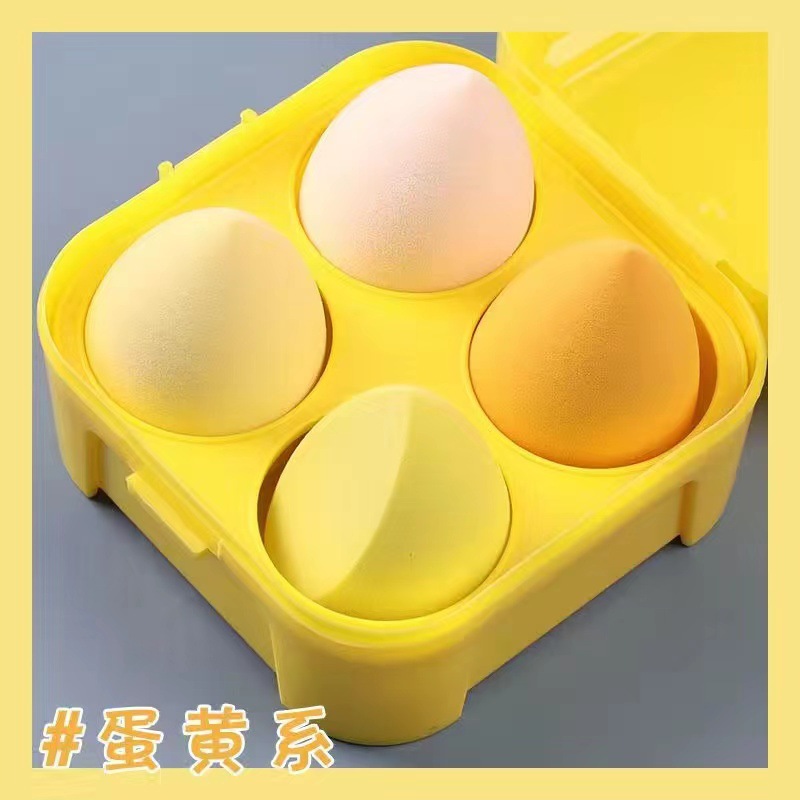 Huevo de belleza al por mayor Juego de 4 cajas Puff Super suave sin polvo Maquillaje Esponja Huevo Maquillaje Huevo Herramientas de belleza