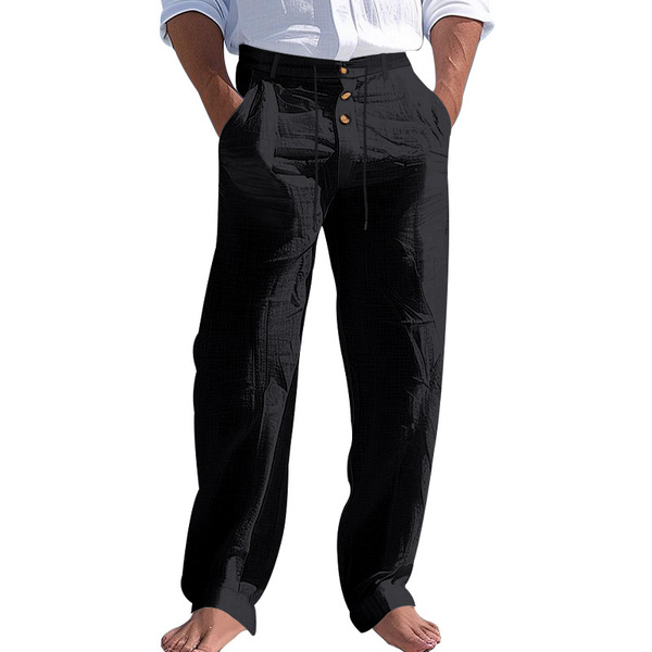 summer beach solid color comfortable breathable trousers
