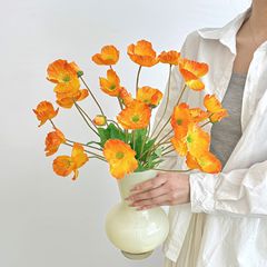 仿真花虞美人假花仿真花摆设假花造景假花花束客厅罂粟花干花摆设
