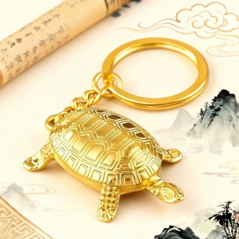Creative and Unique Alloy Keychain with a Cute Money Turtle Design, Popular Online Car Key Ring Pendant Creative and Unique Alloy Keychain with a Cute Money Turtle Design, Popular Online Car Key Ring Pendant