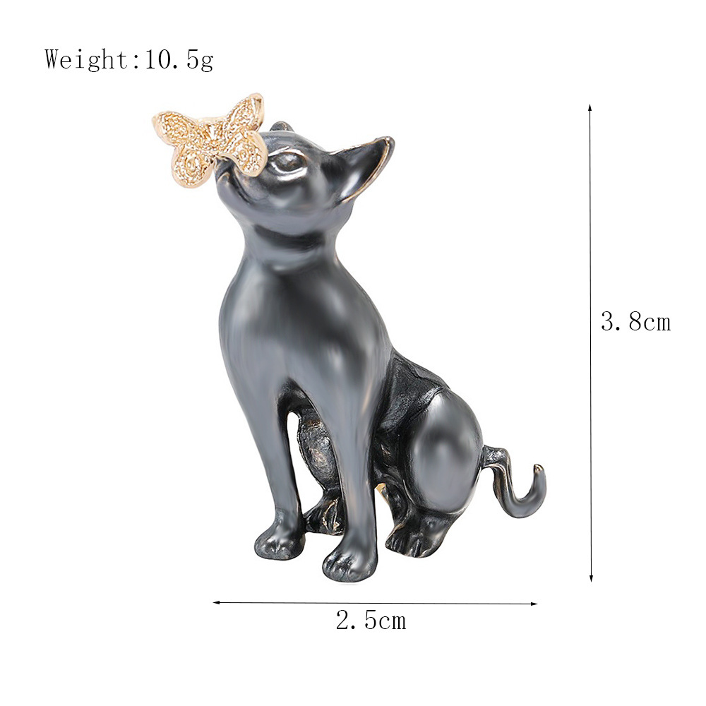 Zinc alloy Material Cute Pin Cat Butterfly Zinc Alloy Enamel Unisex Brooches