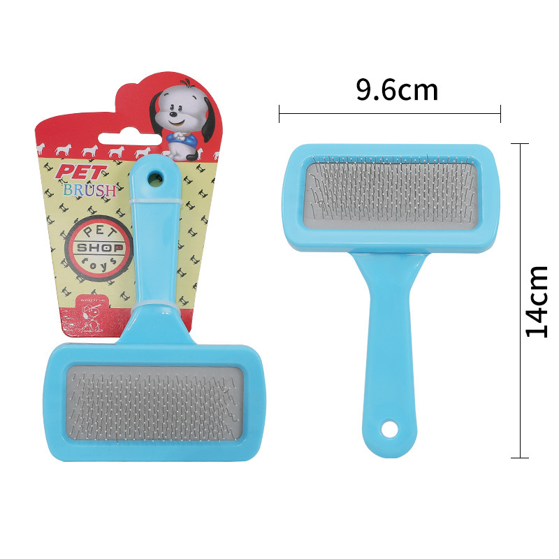 Limpieza de mascotas peine gato pelo decoloración mango largo peine perro depilación nudo abierto belleza peine suministros para mascotas