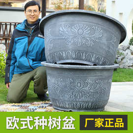 加厚特大号仿水泥塑料树脂花盆户外庭院超大果树养鱼养睡莲大花盆