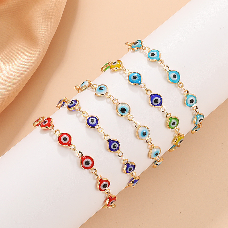 Cross-border fashion simple popular devil's eye bracelet color Turkish blue eyes jewelry vintage jewelry wholesale