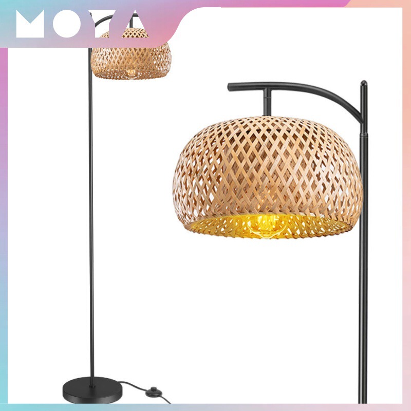 Customized Cross-Border E-Commerce Retro Bamboo Floor Lamp Farmhouse Style Dining Room Bedroom Living Room Bamboo Art Floor Lamp