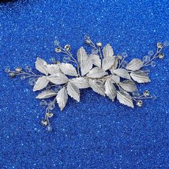 Europe and U.S. Cross-Border Leaf Hair Clips for Women: Handwoven Alloy Rhinestone Barrettes: Minimalist Mori-Girl Style Hair Accessories & Headwear—Wholesale