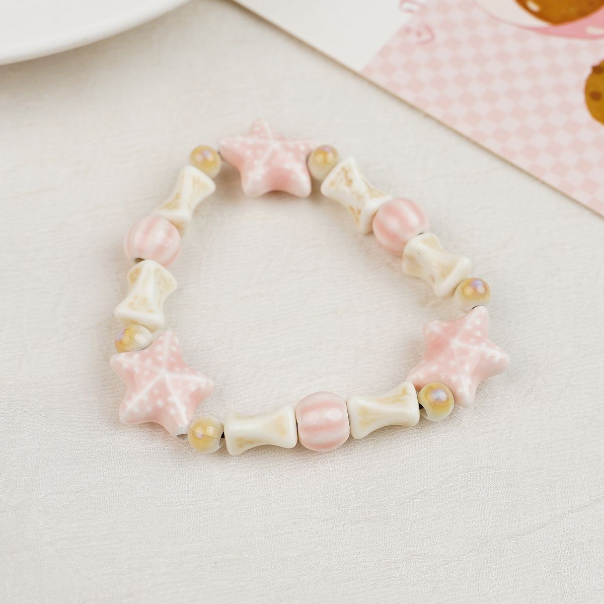 Jingdezhen pulsera de cerámica de verano mujer alta sensación galletas serie de gatos nicho diseño universal pulsera alta sensación