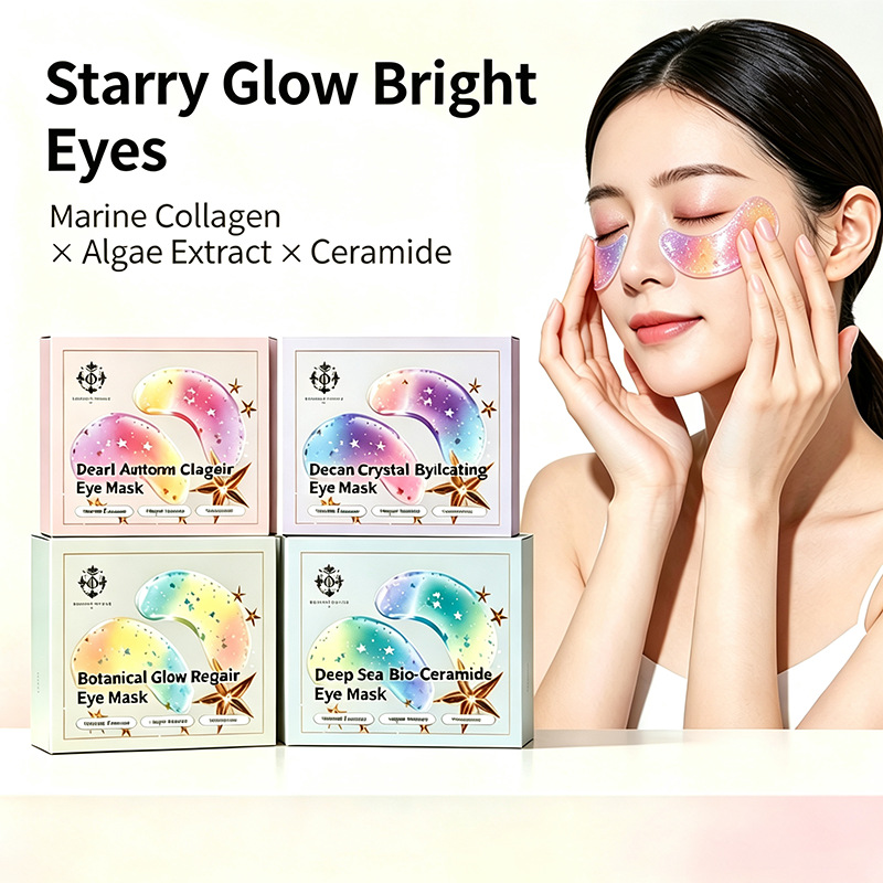 All-English label multi-color sequin eye mask 6g moisturizing and hydrating collagen eye mask cross-border manufacturer wholesale