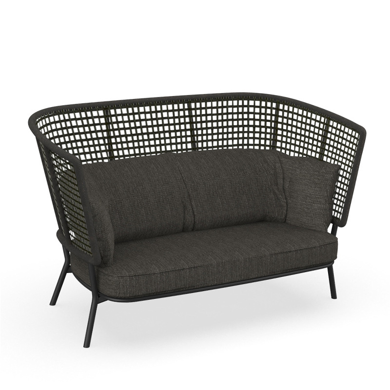 Nórdico tela de ratana al aire libre cama de cama villa piscina al aire libre jardín patio sofá hotel sofá creativo mesa de té combinación