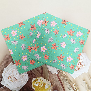 Factory direct cross-border color printed paper towel party paper towel napkin party atmosphere paper towel flower dining room paper