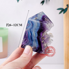 Natural Color Fluorite Four-Sided Single Point Column Crystal Raw Material Polished With Skin Color Fluorite Pagoda Shelf Accent Manufacturer Wholesale