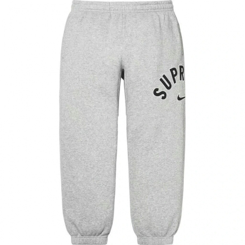 SUPREME SWEAT PANTS, callejera, callejera para hombres, pantalones sueltos de terciopelo, pantalones deportivos casuales.