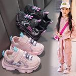 儿童网鞋透气春夏季新款女童运动鞋软底中大童女孩跑步鞋老爹鞋