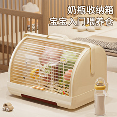 奶瓶收纳盒沥水防尘收纳箱婴儿专用宝宝餐具辅食晾干沥水架储物柜
