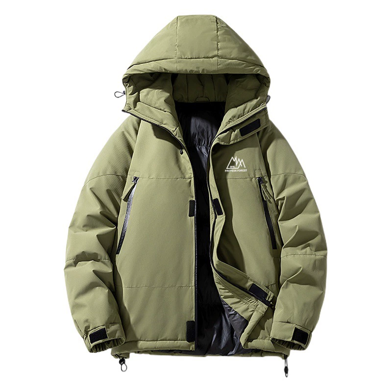 Зимняя одежда с хлопковой подкладкой для мужчин и женщин с однотонной курткой с капюшоном бренда Tide, пальто с хлопковой подкладкой, утолщенная теплая куртка с хлопковой подкладкой