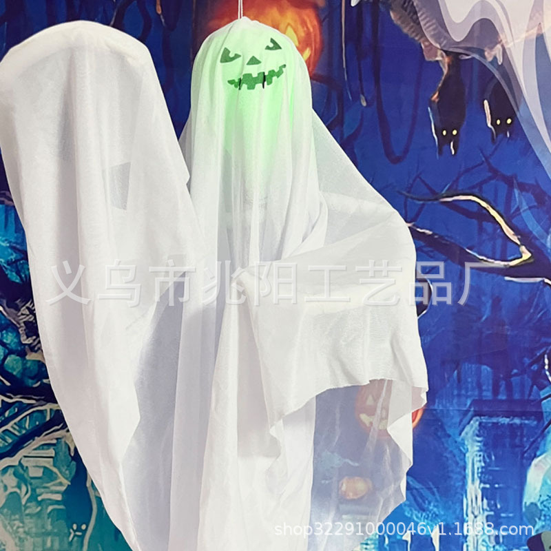 Decoraciones de Halloween transfronterizas Horror House Ghost Hanging Props Ghost Festival Parodia Courtyard Bow Ghost Collar Disposición