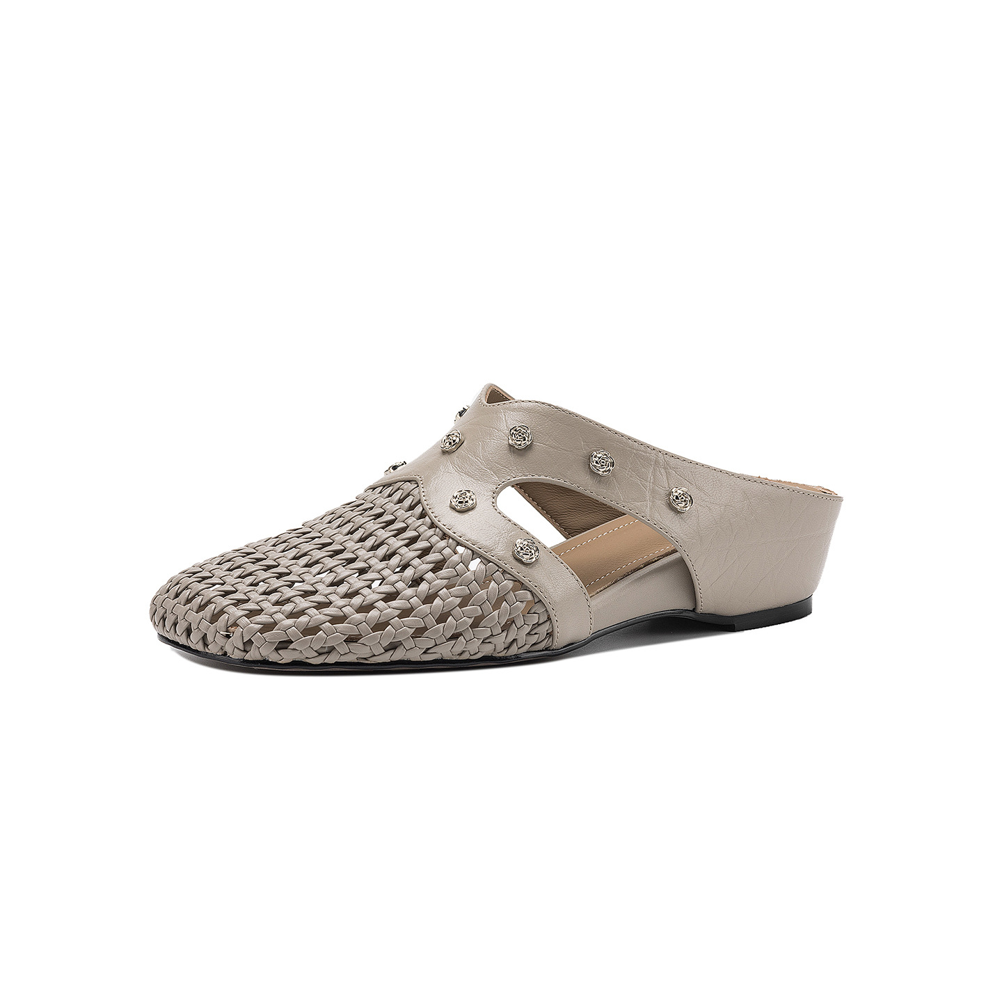 Dép sandal nữ quai chữ V phong cách vintage, mũi kín, đế xuồng thoải mái — đen chi tiết 25