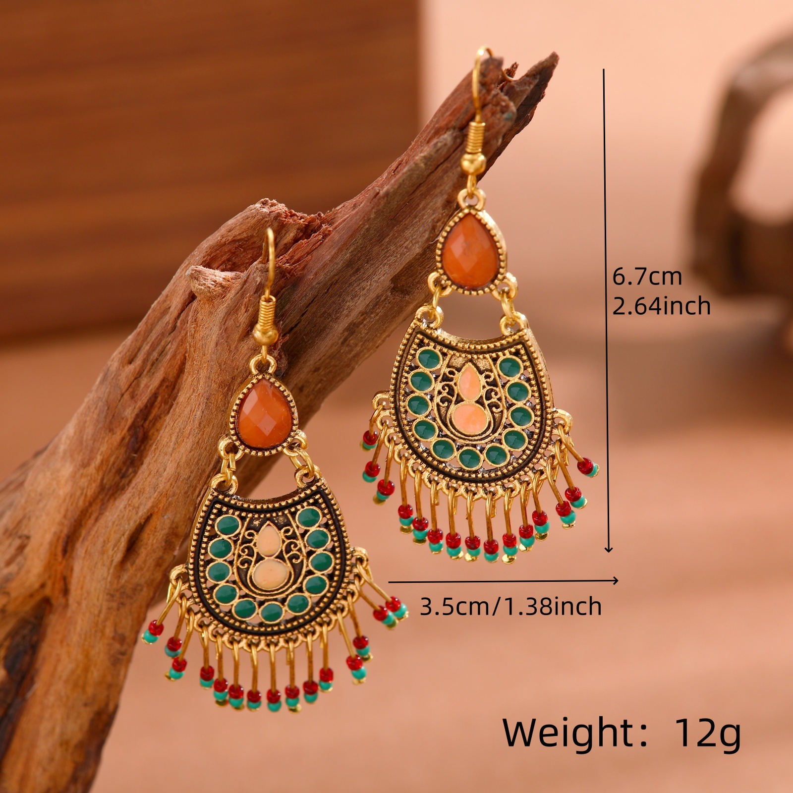 Böhmische Vintage Ohrhänger Mit Türkis Hochwertiger Nischenschmuck_voghion.com
